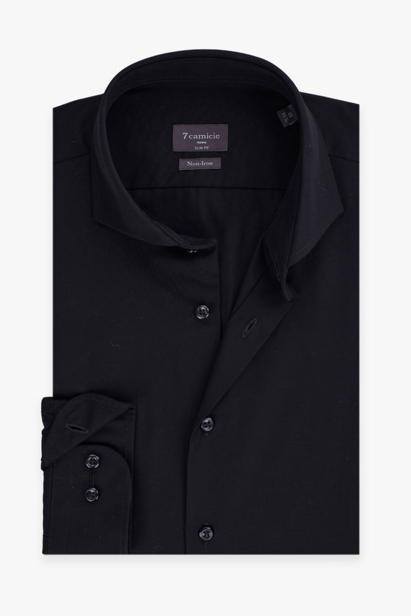 Chemise Homme Firenze Essential Popelin Noir Sans repassage