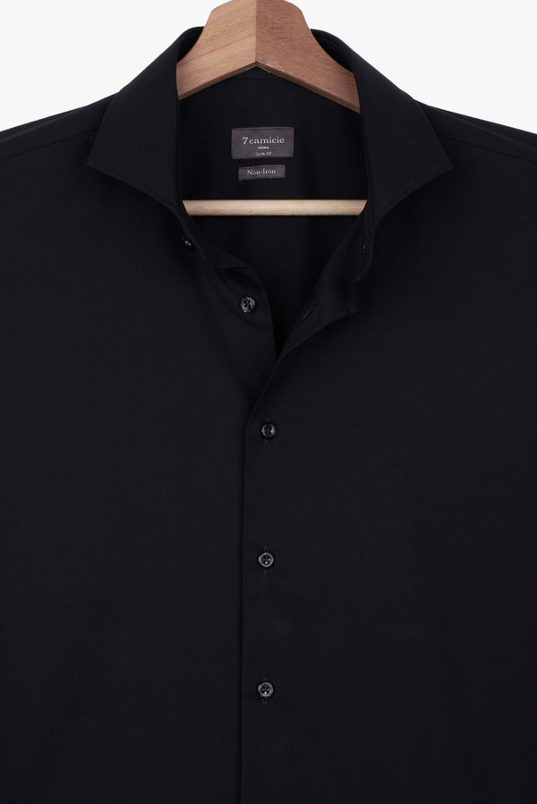 Chemise Homme Firenze Essential Popelin Noir Sans repassage