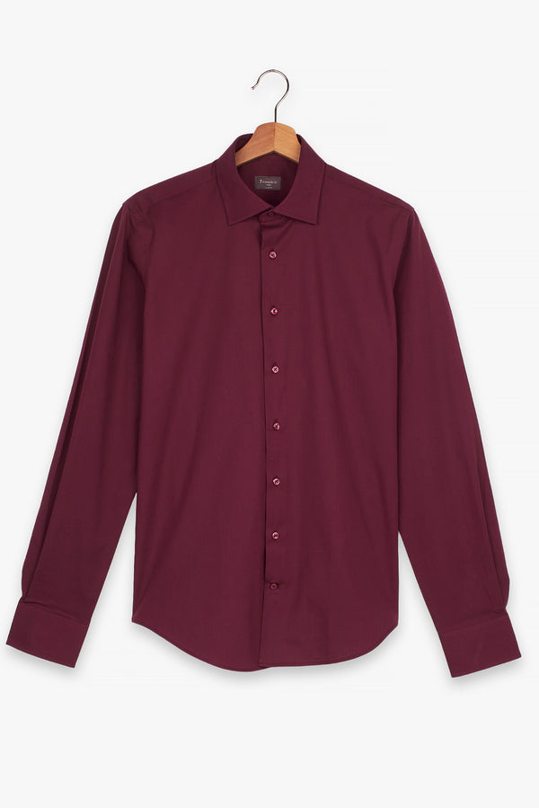 Camisa Hombre Firenze Popelin Stretch Rojo