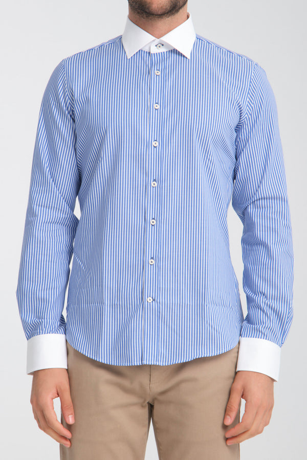 Twill Man Shirt Blue White Non Iron