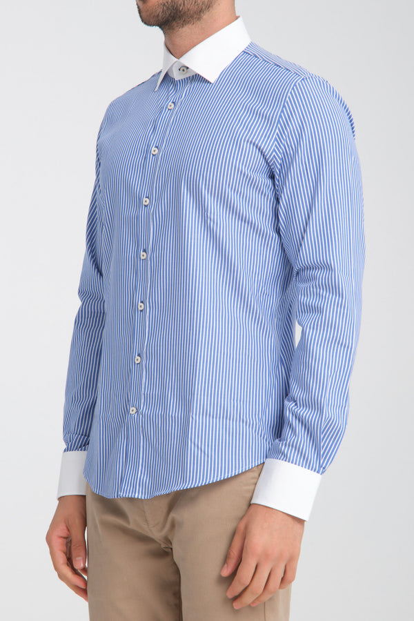 Twill Man Shirt Blue White Non Iron
