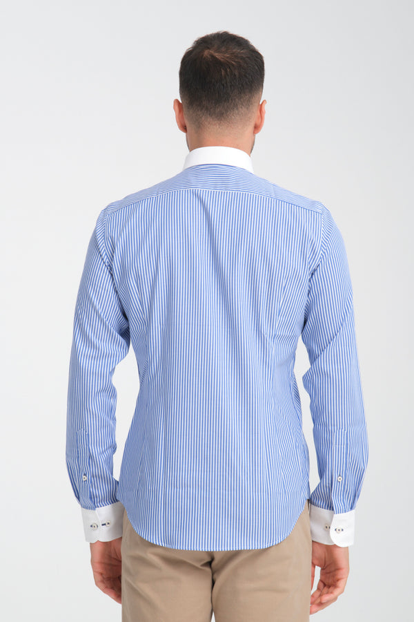 Twill Man Shirt Blue White Non Iron
