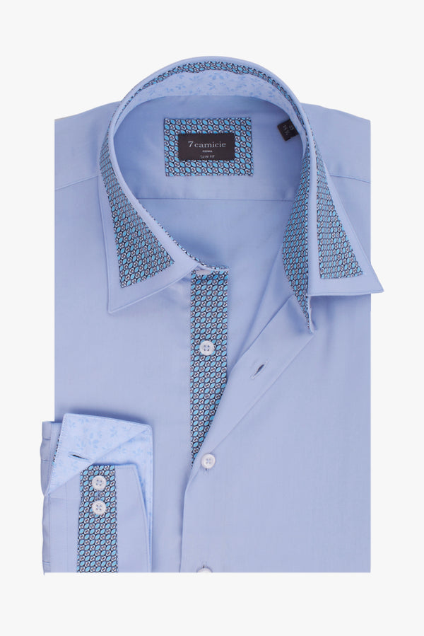 Sport Herren Hemd Satin Hellblau