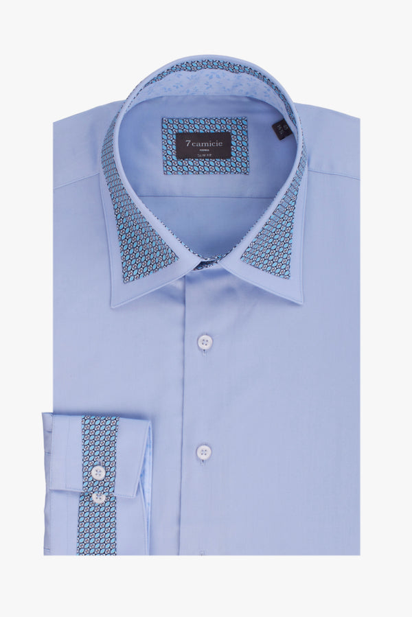 Sport Herren Hemd Satin Hellblau