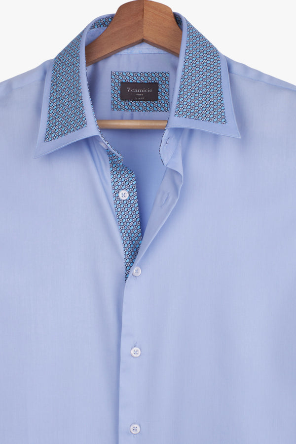 Sport Herren Hemd Satin Hellblau