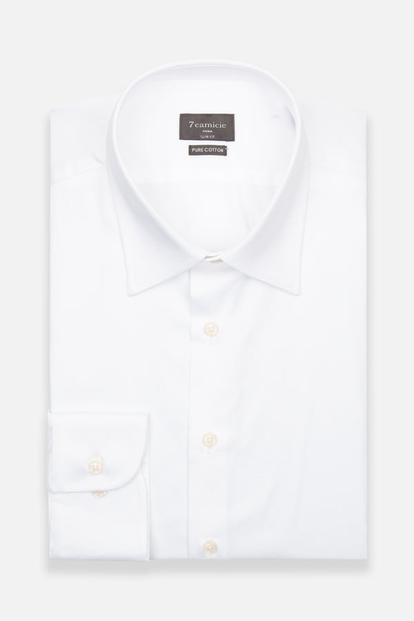 Romeo Essential Herren Hemd Satin Weiss