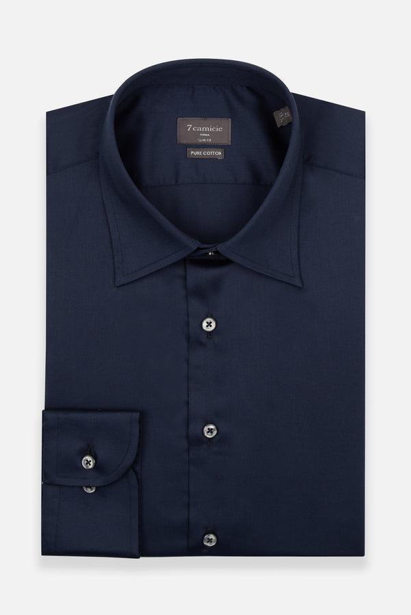 Camicia Uomo Romeo Essential Satin Blu