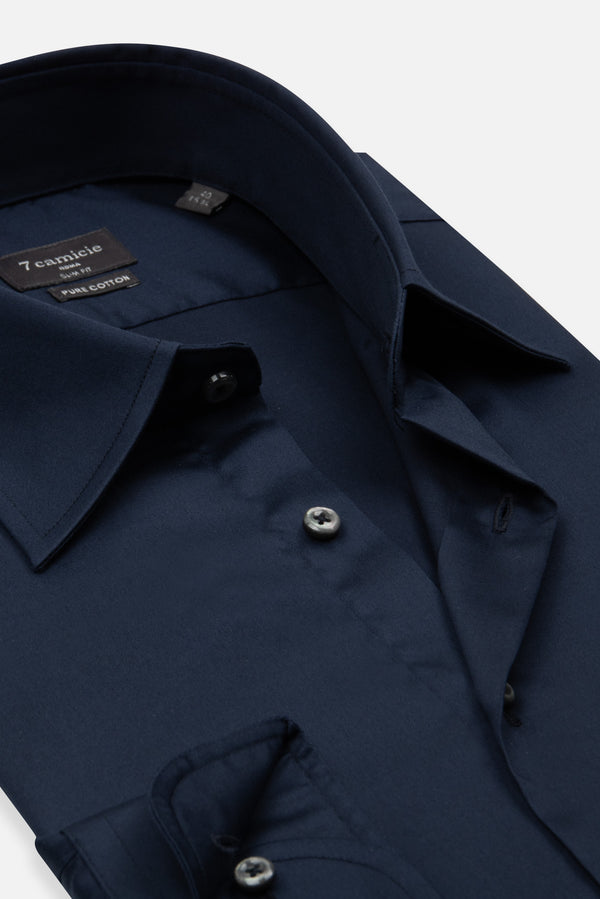 Camicia Uomo Romeo Essential Satin Blu