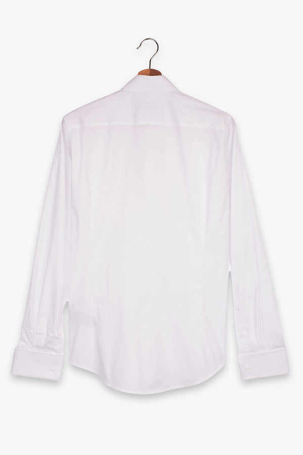 Milano Herren Hemd Poplin Stretch Weiss