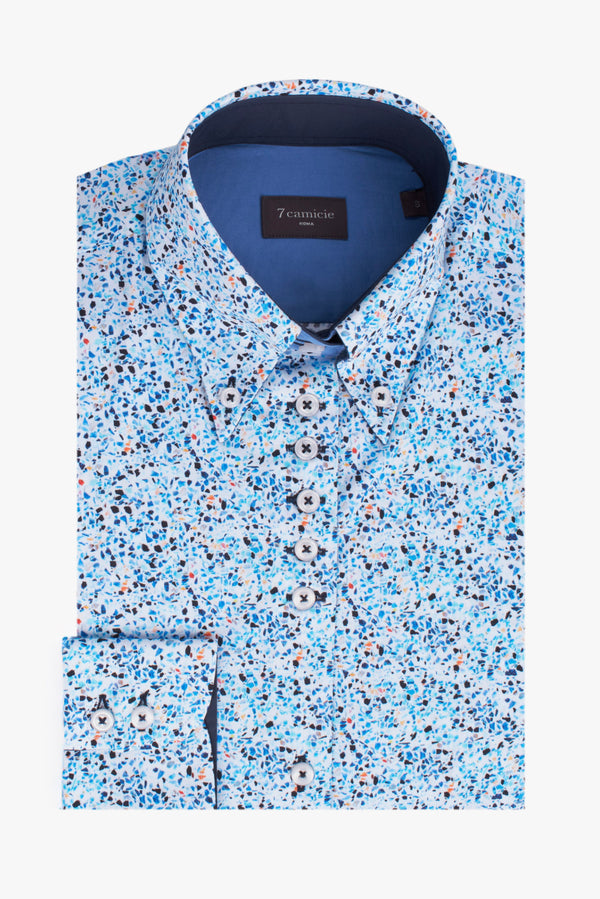 Chemise Femme Silvia Iconic Popelin Blanc Bleu clair