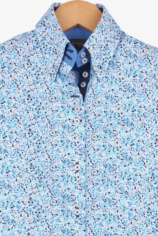 Chemise Femme Silvia Iconic Popelin Blanc Bleu clair