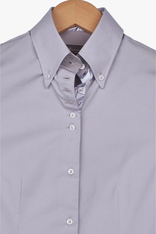 Camicia Donna Silvia Iconic Popelin Stretch Grigio