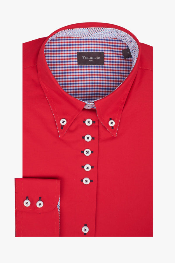 Camicia Donna Silvia Iconic Popelin Stretch Rosso