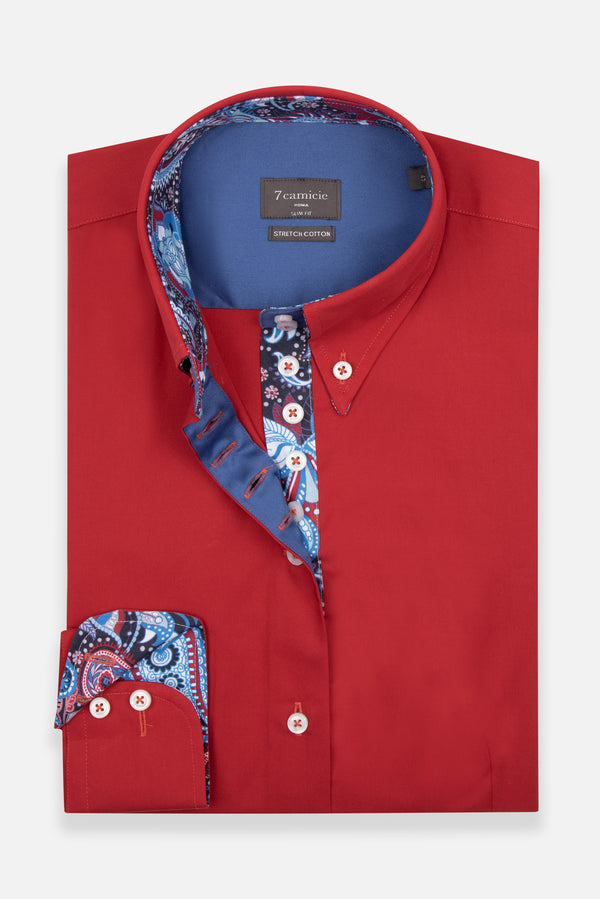 Camisa Mujer Silvia Iconic Popelin Stretch Rojo