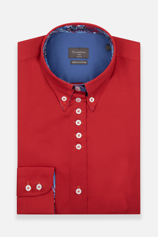 Camisa Mujer Silvia Iconic Popelin Stretch Rojo