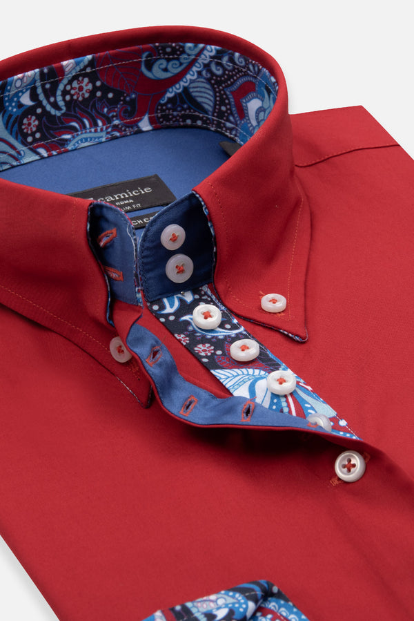 Camisa Mujer Silvia Iconic Popelin Stretch Rojo