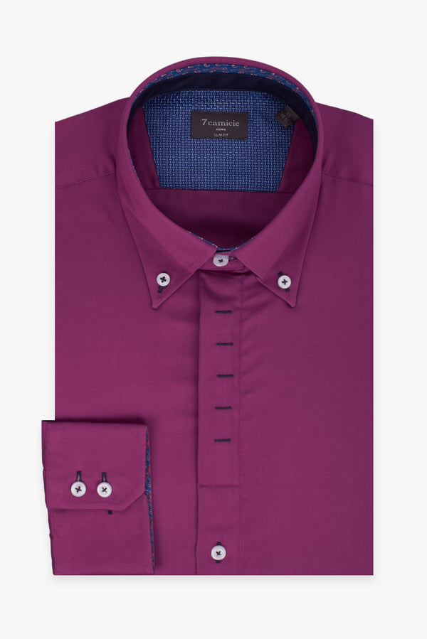 Roma Iconic Herren Hemd Satin Violett