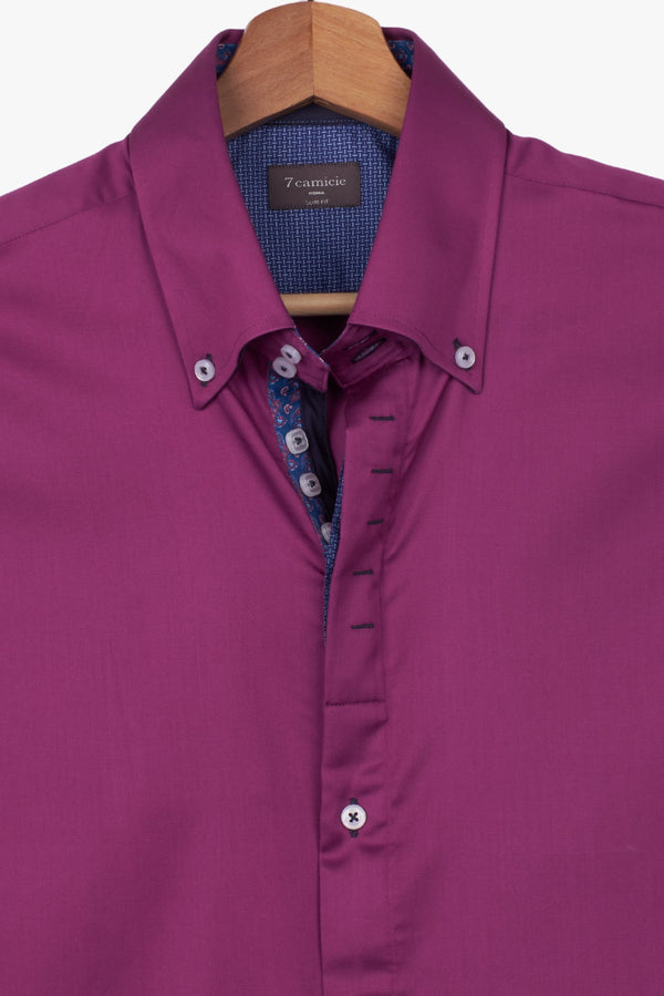 Roma Iconic Herren Hemd Satin Violett