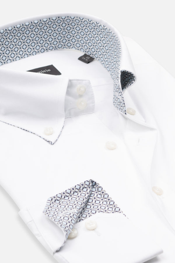 Chemise Homme Roma Sport Popelin Stretch Blanc