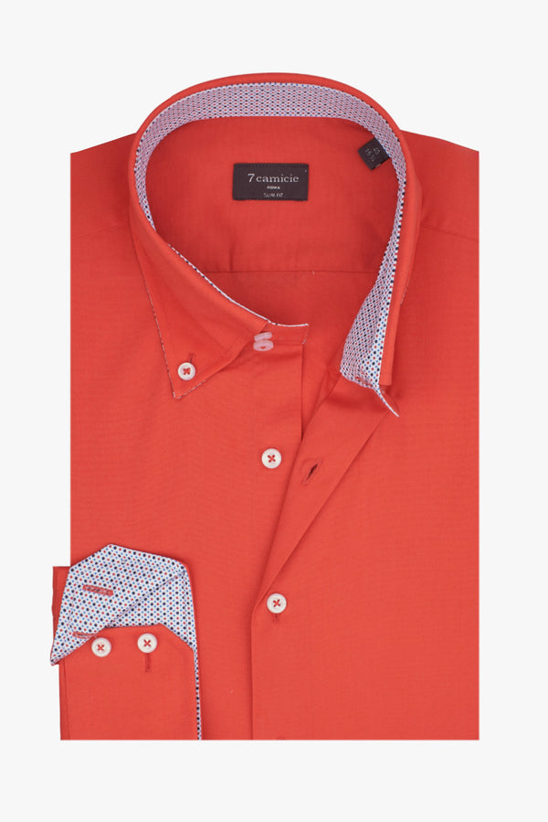 Camisa Hombre Roma Sport Popelin Stretch Rojo
