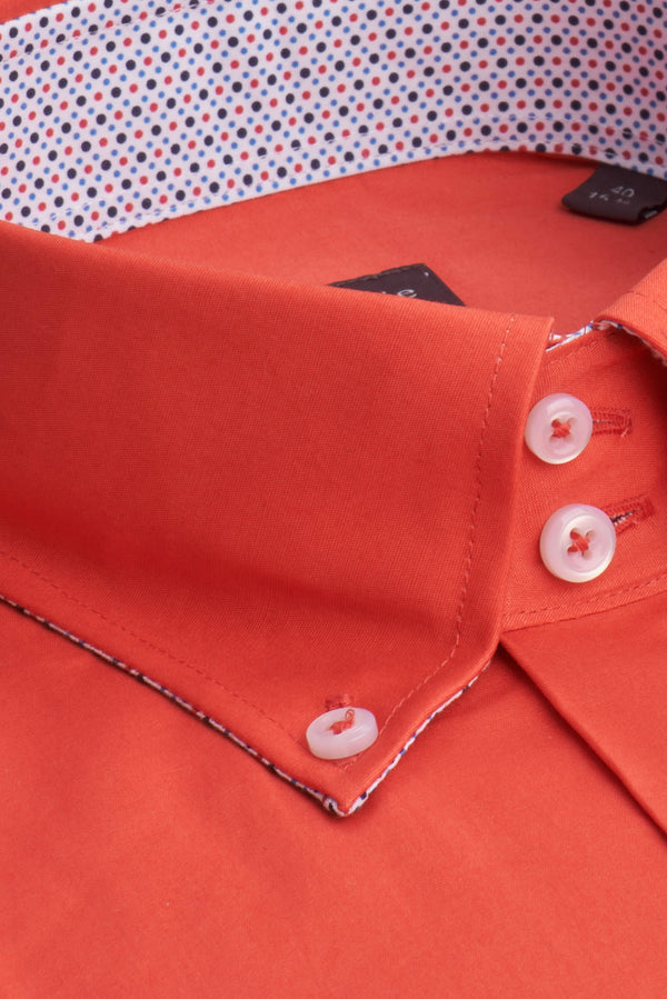 Camisa Hombre Roma Sport Popelin Stretch Rojo