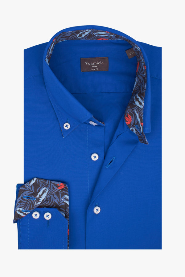 Camicia Uomo Roma Sport Popelin Stretch Blu scuro