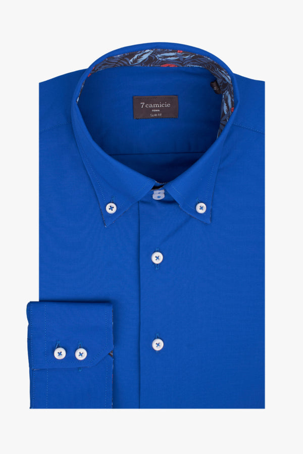 Camicia Uomo Roma Sport Popelin Stretch Blu scuro