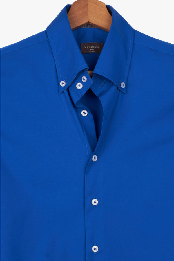 Camicia Uomo Roma Sport Popelin Stretch Blu scuro
