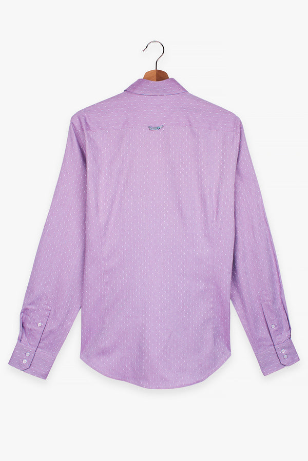 Camisa Hombre Roma Iconic Oxford Lila Blanco