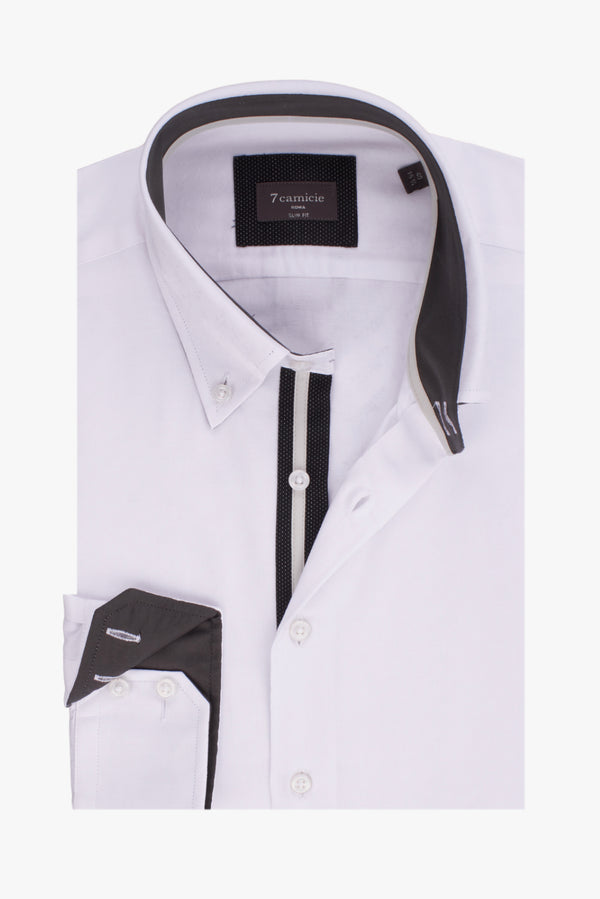 Camicia Uomo Roma Iconic Twill Bianco Bianco