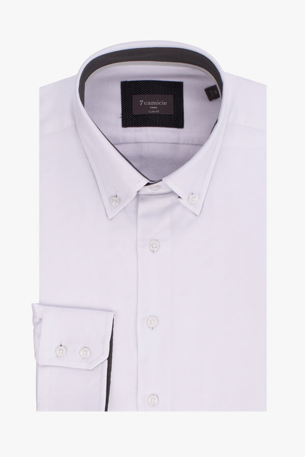 Camicia Uomo Roma Iconic Twill Bianco Bianco
