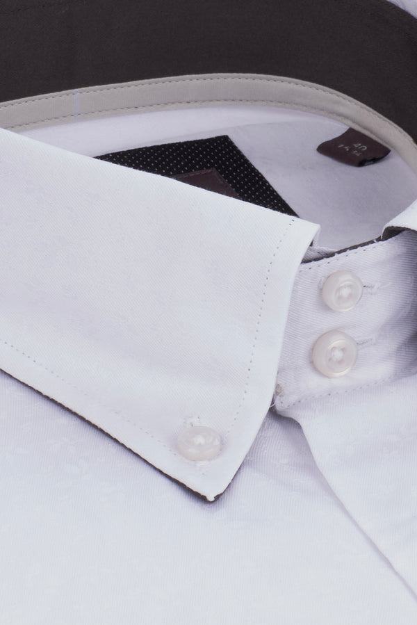 Camicia Uomo Roma Iconic Twill Bianco Bianco