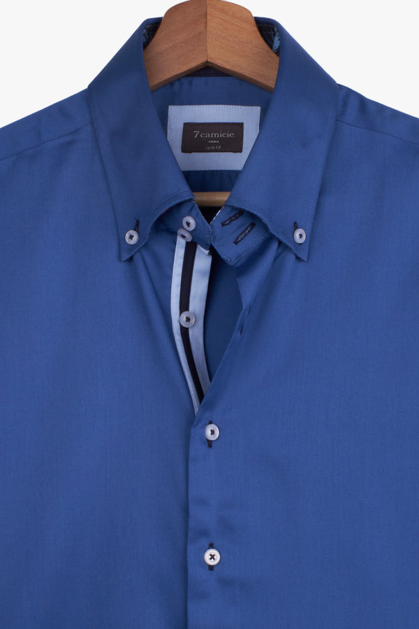 Camicia Uomo Roma Iconic Satin Blu