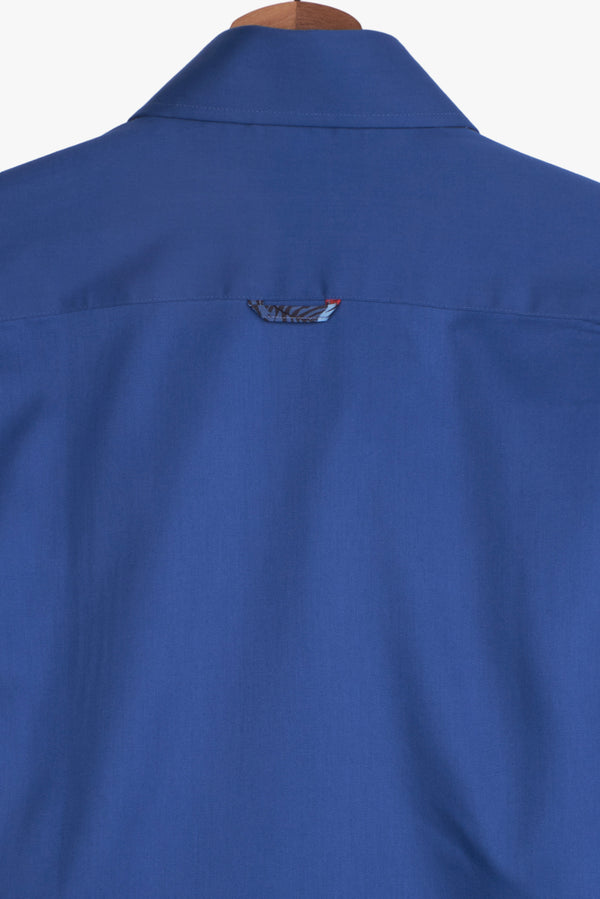 Camicia Uomo Roma Iconic Satin Blu