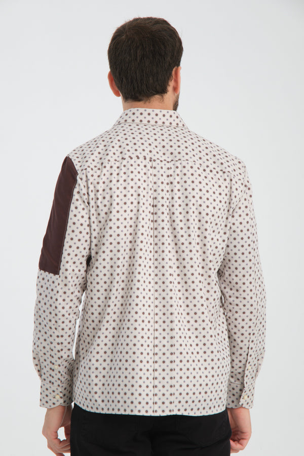 Chemise Homme Sport Popelin Beige Brun