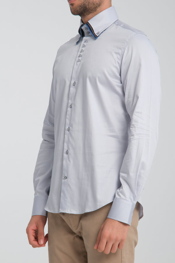 Chemise Homme Vesuvio Iconic Satin Gris