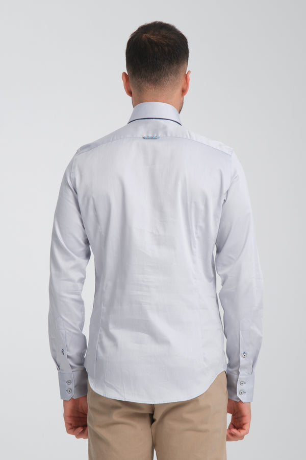 Chemise Homme Vesuvio Iconic Satin Gris