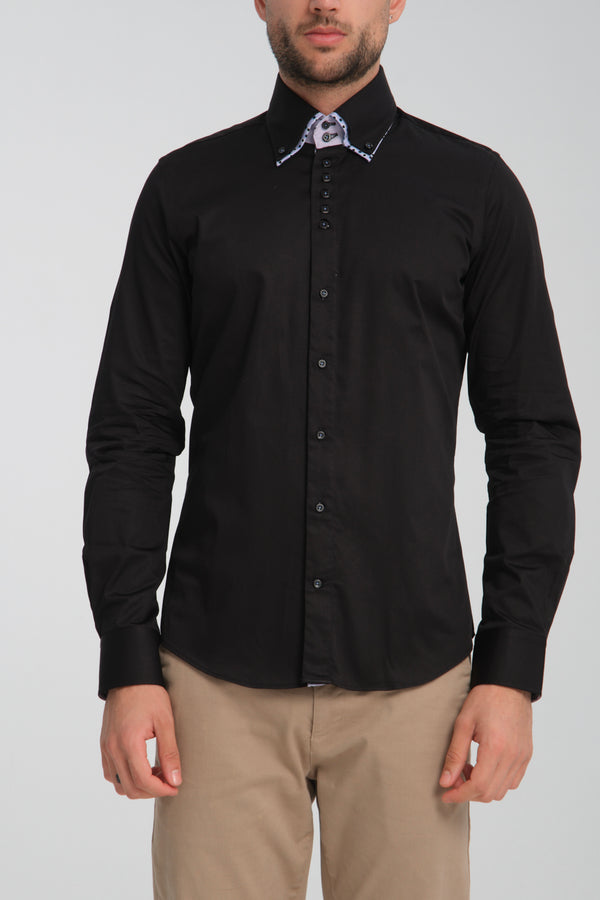 Camicia Uomo Marco Polo Iconic Satin Nero