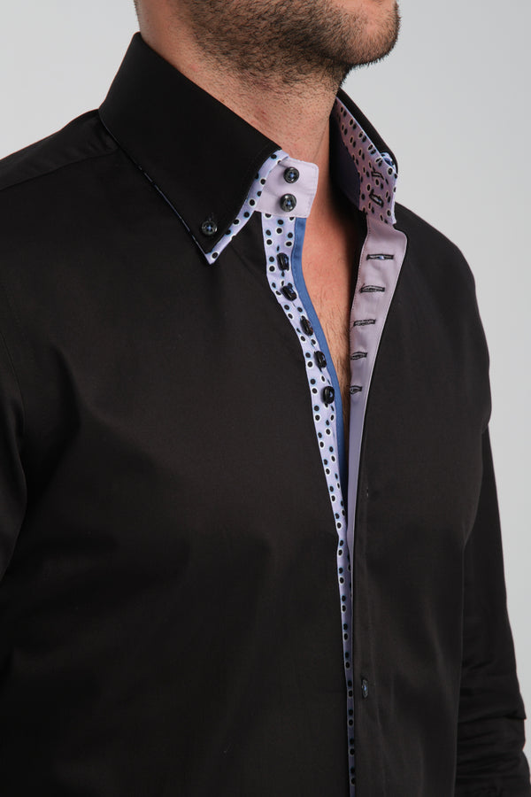 Camicia Uomo Marco Polo Iconic Satin Nero