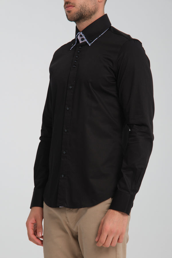 Camicia Uomo Marco Polo Iconic Satin Nero
