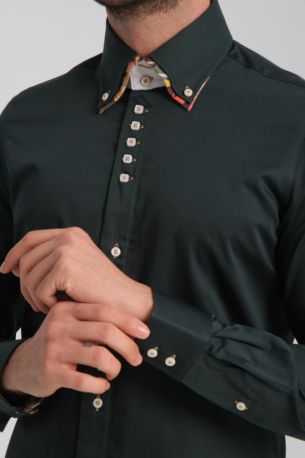 Marco Polo Iconic Satin Man Shirt Green
