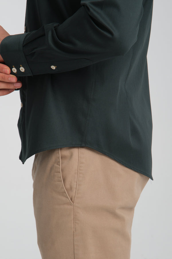 Marco Polo Iconic Satin Man Shirt Green