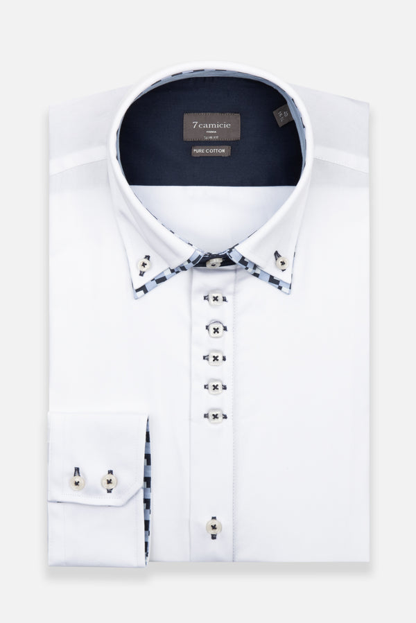 Marco Polo Iconic Satin Man Shirt White