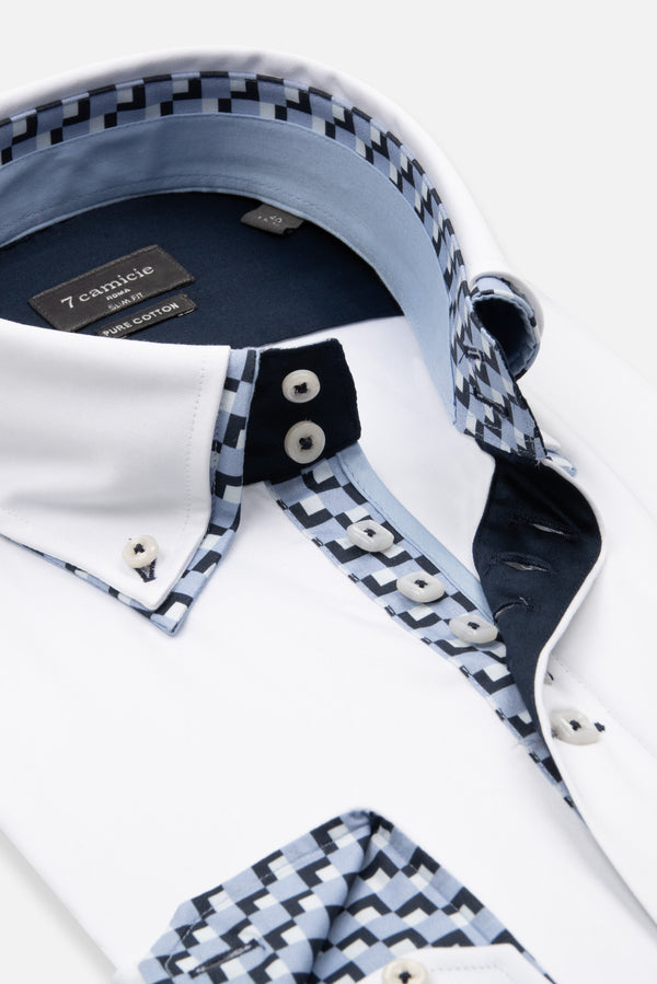 Marco Polo Iconic Satin Man Shirt White