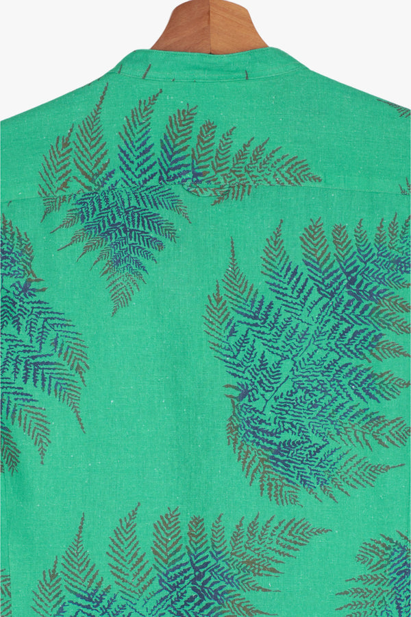 Caravaggio Sport Linen Man Shirt Green Blue