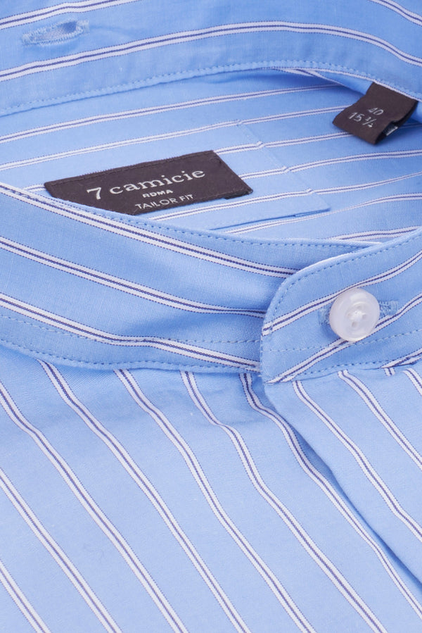 Camisa de Hombre en Popelina a Rayas – Cuello Múltiple