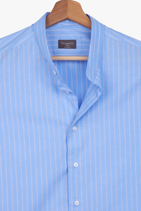 Camisa de Hombre en Popelina a Rayas – Cuello Múltiple