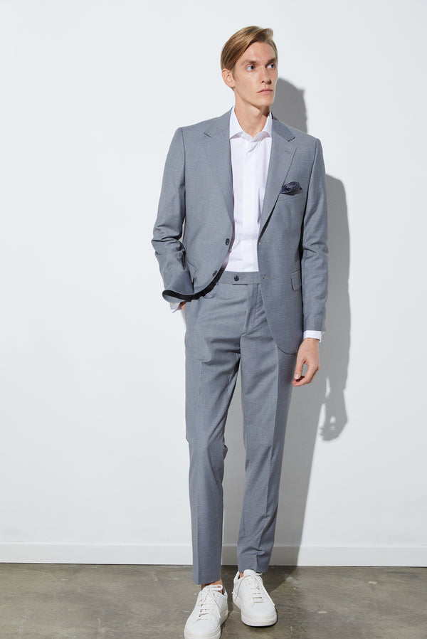 Polyviscose Man Suit Grey