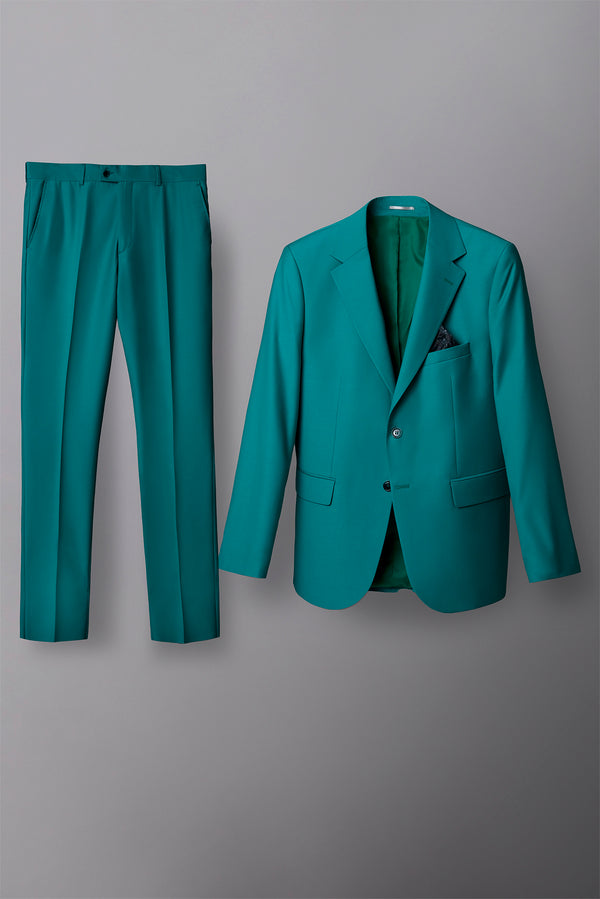 Polyviscose Man Suit Green