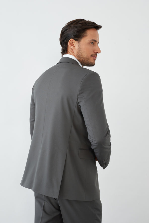 Polyviscose Man Suit Grey